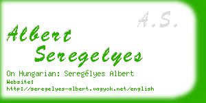 albert seregelyes business card