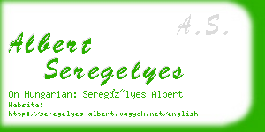 albert seregelyes business card